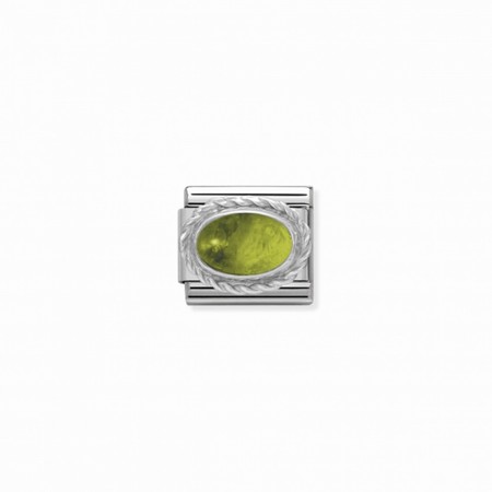 Nomination Silver Oval Peridot Stone Composable Charm