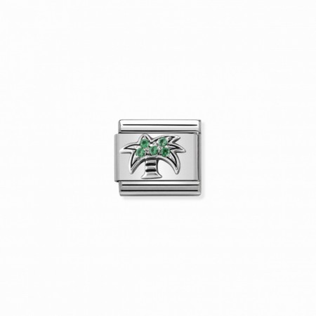 Nomination Silver Palm Tree Green CZ Composable Charm