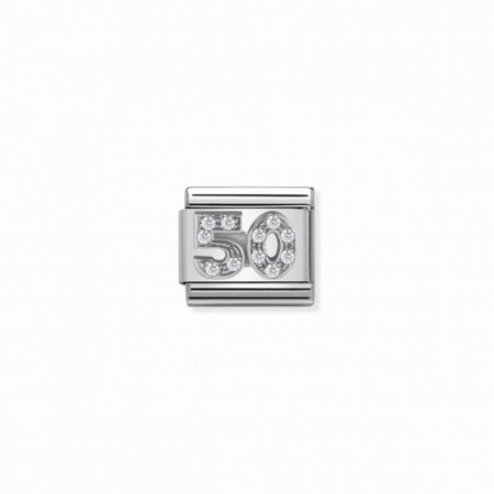 Nomination Number Silver 50 CZ Composable Charm