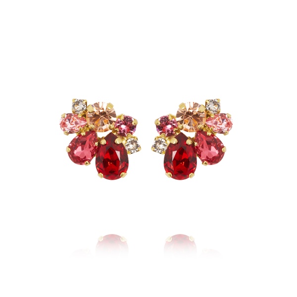 Caroline Svedbom Gold Katie Earrings - Scarlet Combo