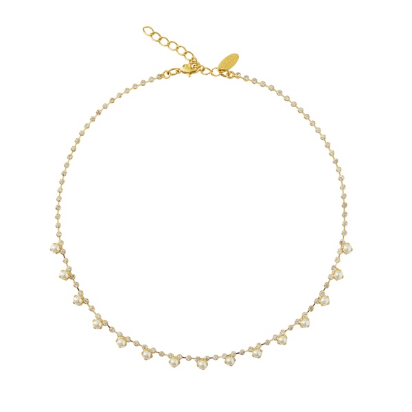 Caroline Svedbom Gold Lily Necklace - Pearl