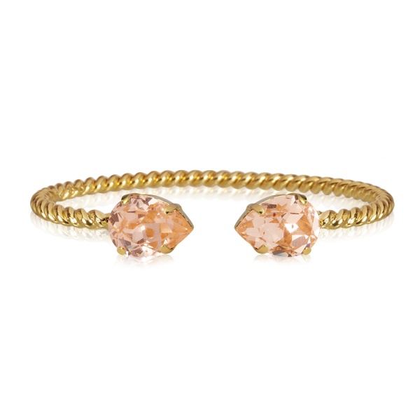 Caroline Svedbom Gold Mini Drop Bangle - Light Peach