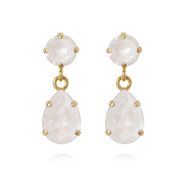 Caroline Svedbom Gold Mini Drop Earrings - Electric White