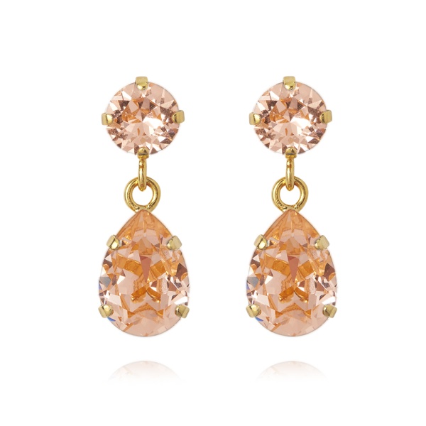 Caroline Svedbom Gold Mini Drop Earrings - Light Peach