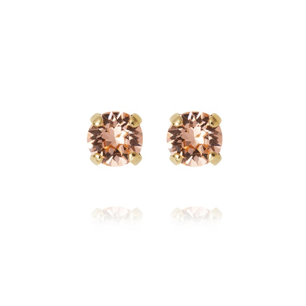 Caroline Svedbom Gold Mini Stud Earrings - Light Peach