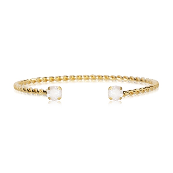 Caroline Svedbom Gold Mini Twisted Bangle - Electric White