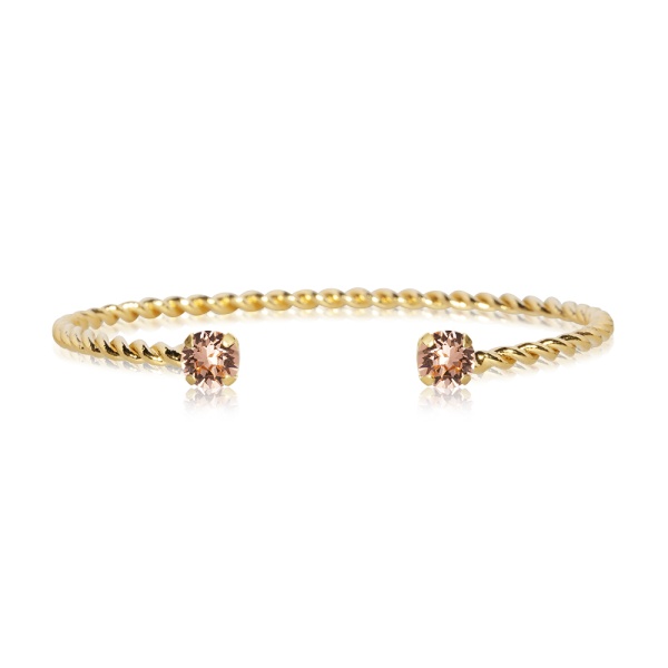 Caroline Svedbom Gold Mini Twisted Bangle - Light Peach