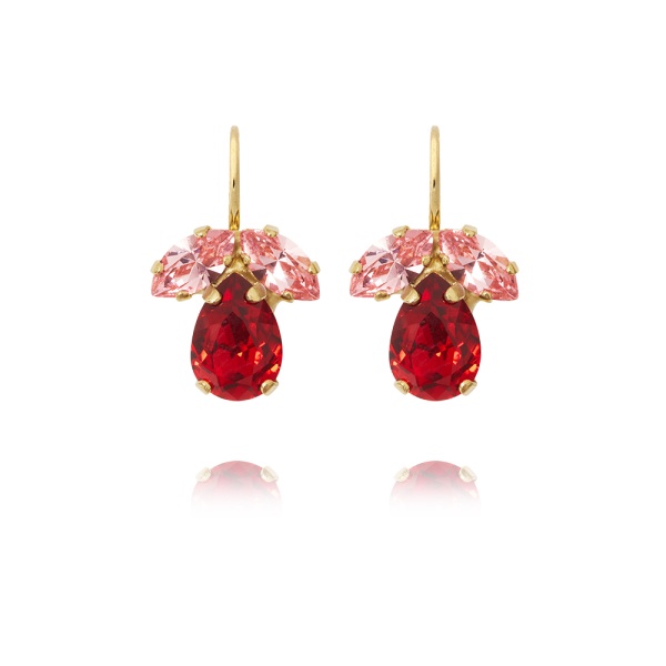 Caroline Svedbom Gold Petite Timo Earrings - Scarlet Combo