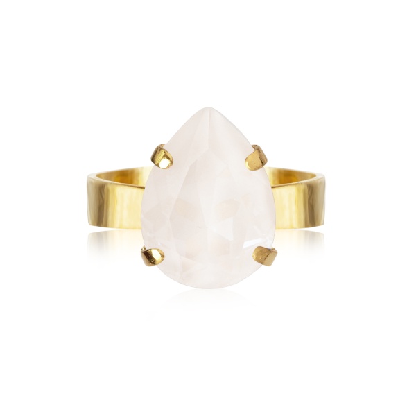 Caroline Svedbom Gold Mini Drop Ring - Electric White