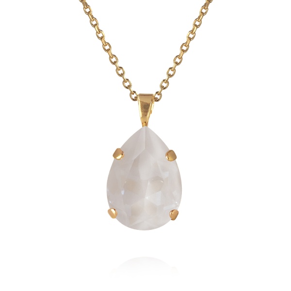 Caroline Svedbom Gold Mini Drop Necklace - Electric White