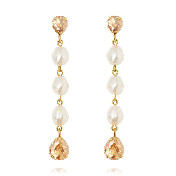 Caroline Svedbom Gold Paloma Earrings - Pearl/Golden Shadow